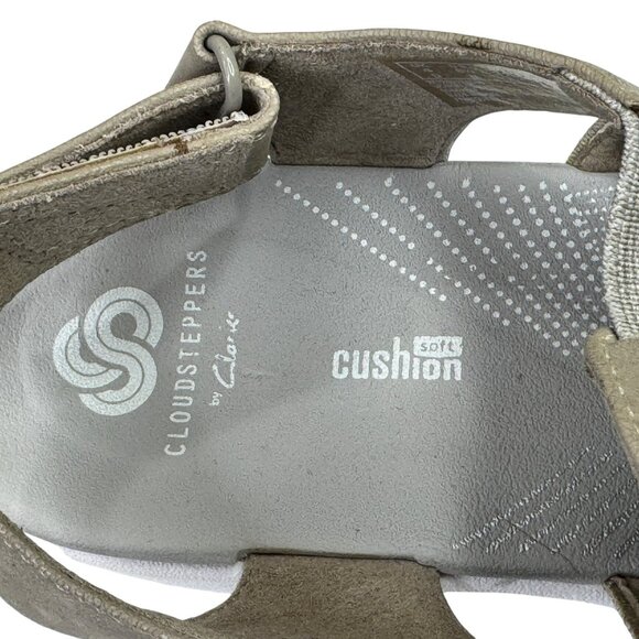 Clarks Cloudsteppers Sandals Womens 6.5 M Taupe Tan Arla Shaylie Open Toe Shoes - Picture 11 of 12